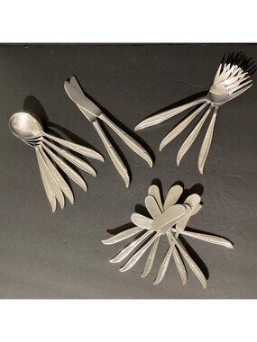 Lot Of 20 Starette Stainless MCM Starburst Flatware Nasco N.S. CO. Japan